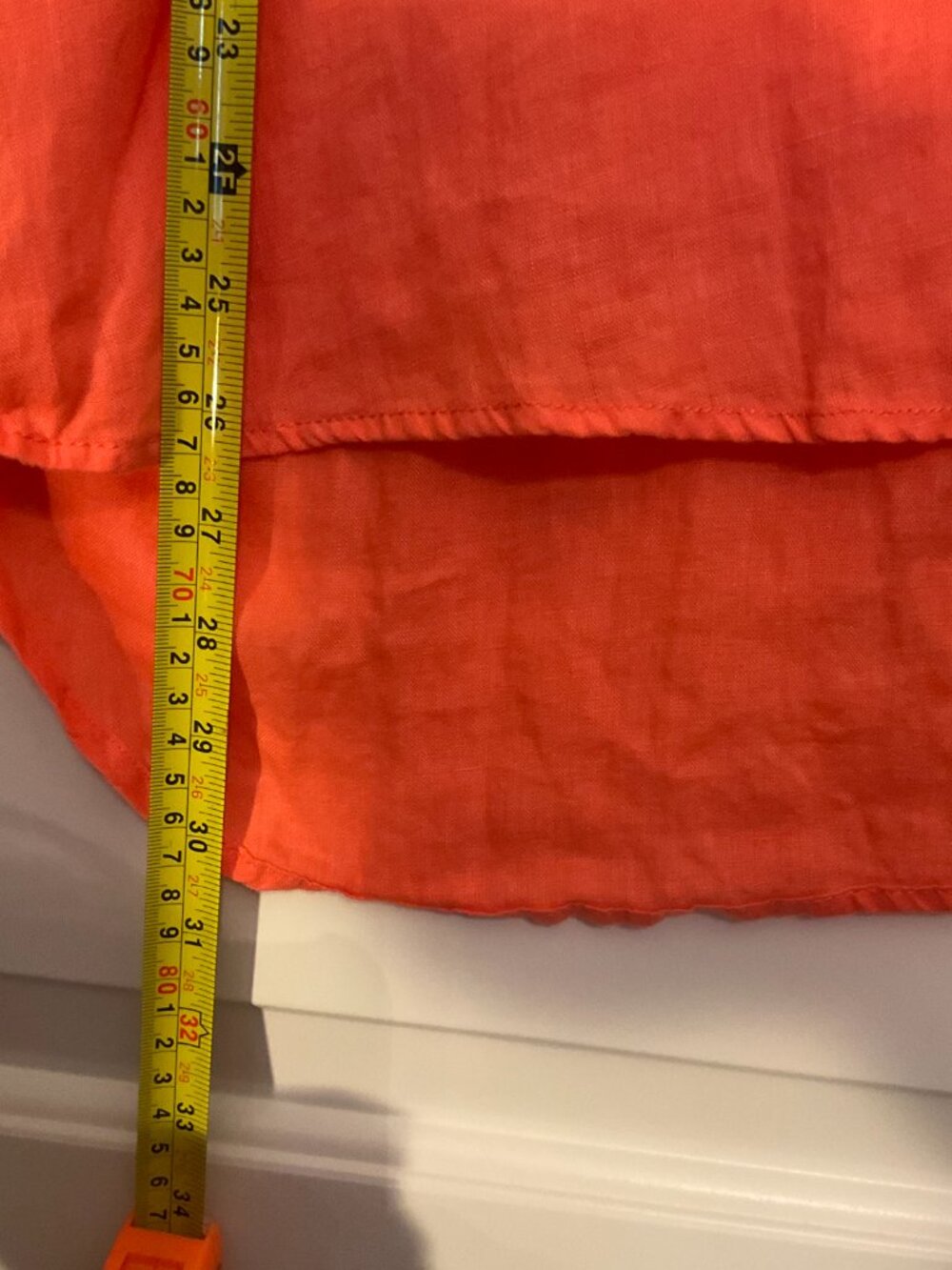 Sigrid Olsen Women's Coral/Orange V-Neck Tunic Blouse 100% Linen Size M - Picture 6 of 10